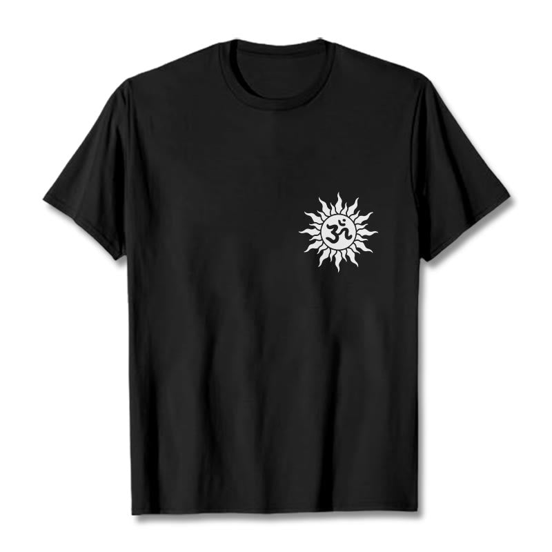 Buddha Stones Sonne OM Symbol Design T T-shirt - Schwarz - 2XL - image 1