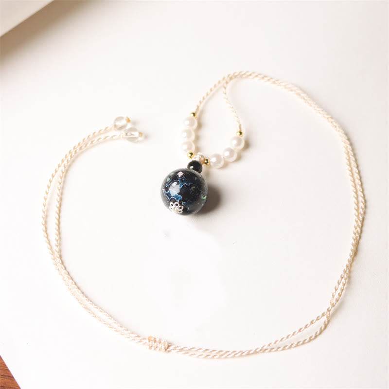 Buddha Stones Ebenholz Holz Aurora Lack Handwerk Perle Perle Balance Halskette Anhänger - Dunkelblau (zufälliges Blau) - image 7