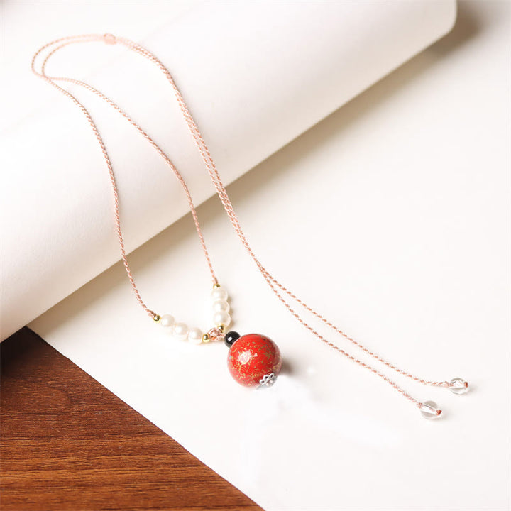 Buddha Stones Ebenholz Holz Aurora Lack Handwerk Perle Perle Balance Halskette Anhänger - Rot (zufälliges Rot) - image 10