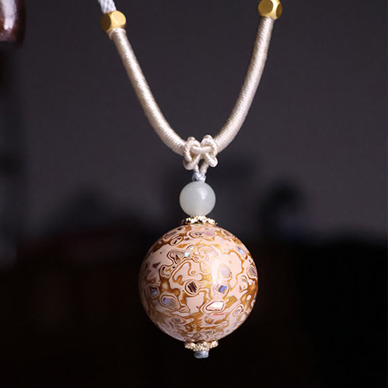 Buddha Stones Ebenholz Holz Bunte Lack Handwerk Perle Ruhe Halskette Anhänger - Beige (zufällige Beigefarbe) - image 10