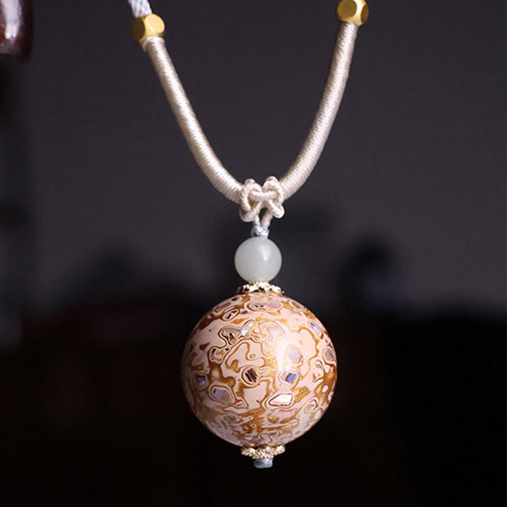 Buddha Stones Ebenholz Holz Bunte Lack Handwerk Perle Ruhe Halskette Anhänger - Beige (zufällige Beigefarbe) - image 10