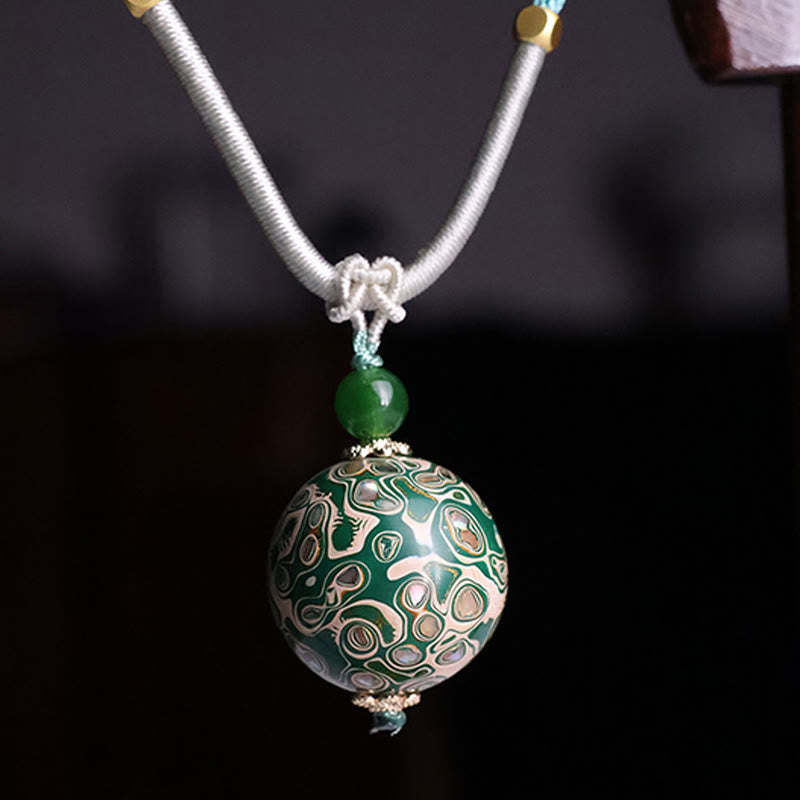 Buddha Stones Ebenholz Holz Bunte Lack Handwerk Perle Ruhe Halskette Anhänger - Grün (zufällige Beigefarbe) - image 13