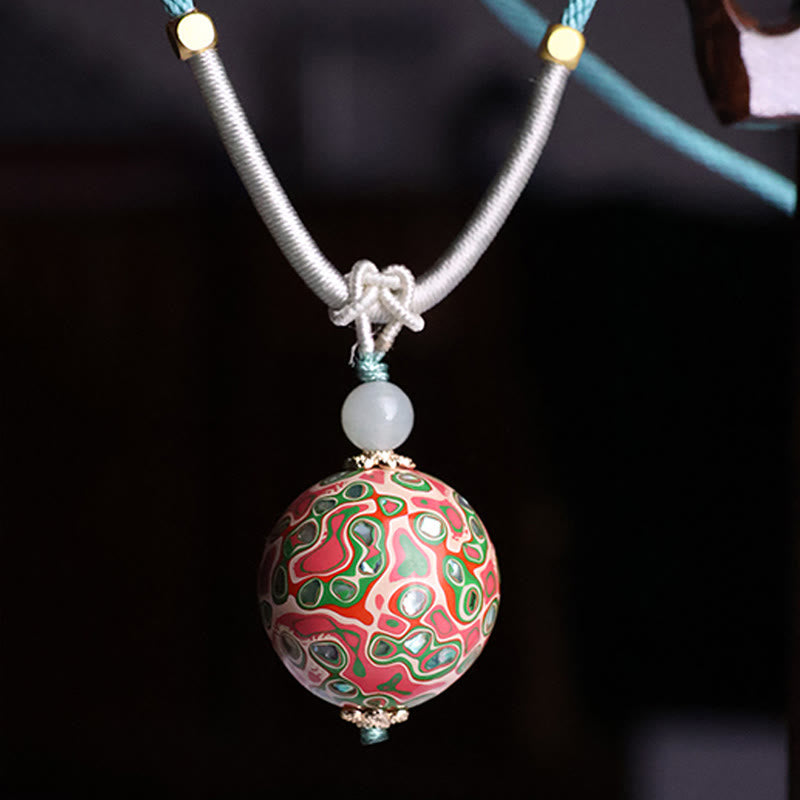 Buddha Stones Ebenholz Holz Bunte Lack Handwerk Perle Ruhe Halskette Anhänger - Bunt (Zufällig Beige Bunt) - image 1