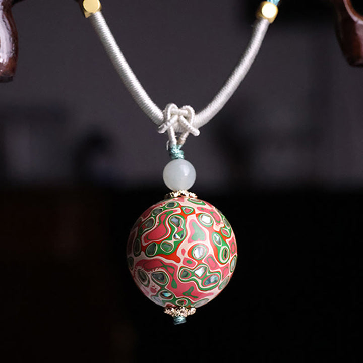 Buddha Stones Ebenholz Holz Bunte Lack Handwerk Perle Ruhe Halskette Anhänger - image 4