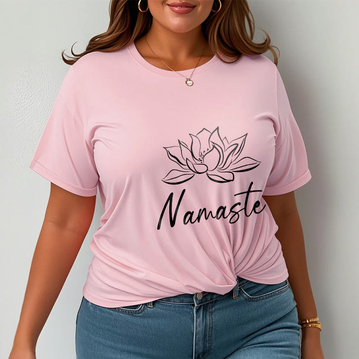 Buddha Stones Einfache Lotusblume Namaste Meditation Baumwoll-T-Shirt - image 14