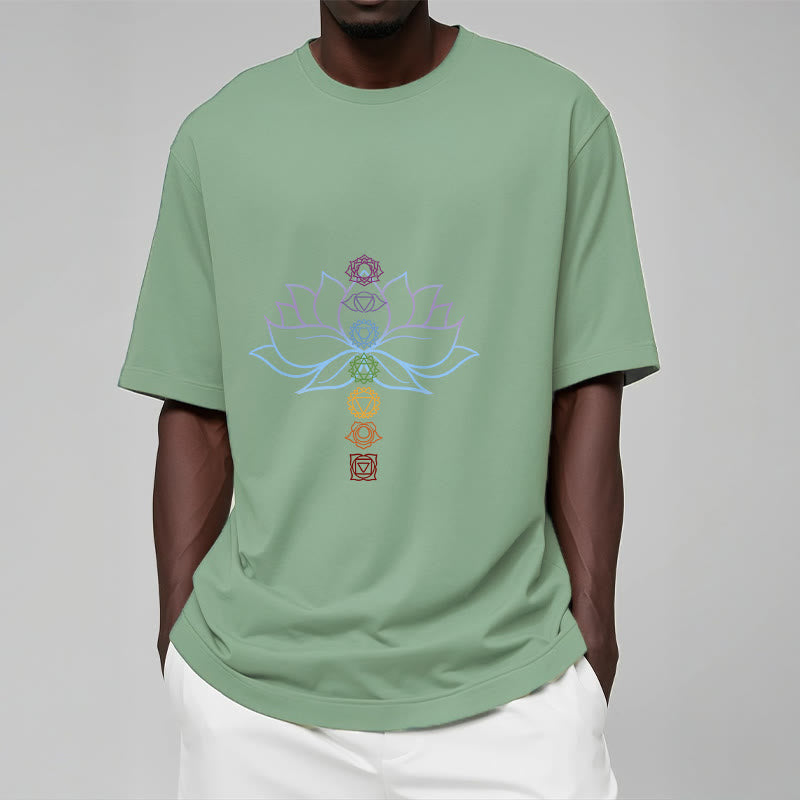Buddha Stones Pastellfarben Lotus Blume Chakra Symbole Meditation Baumwolle T-Shirt - image 16