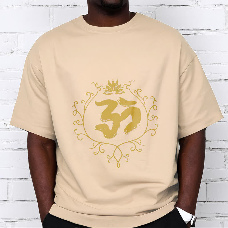 Buddha Stones Om Lotus Flower Vine Pattern Meditation Baumwoll-T-Shirt - image 10