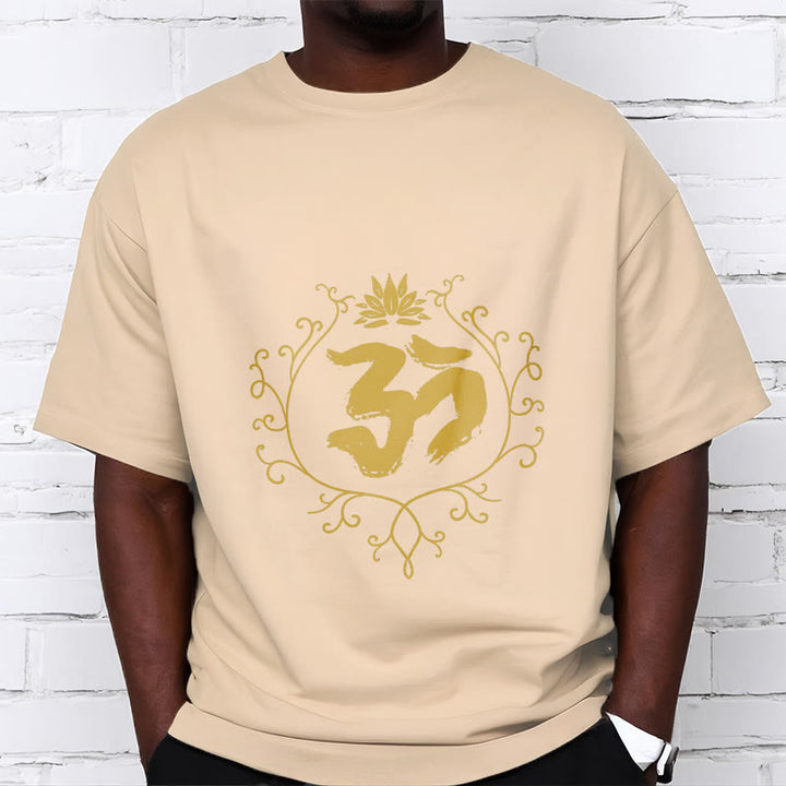 Buddha Stones Om Lotus Flower Vine Pattern Meditation Baumwoll-T-Shirt - image 10