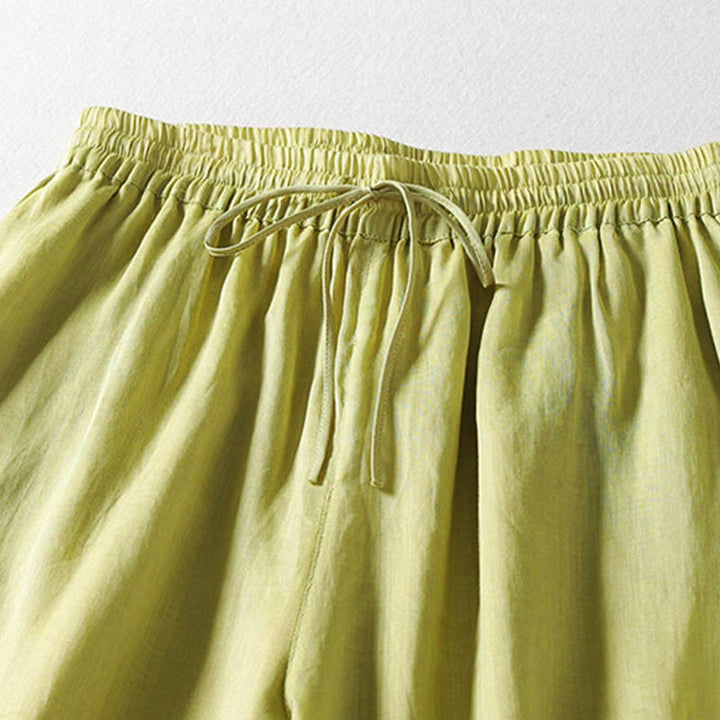 Buddha Stones – Einfarbige, weit geschnittene Damenhose mit Schnürung - image 20