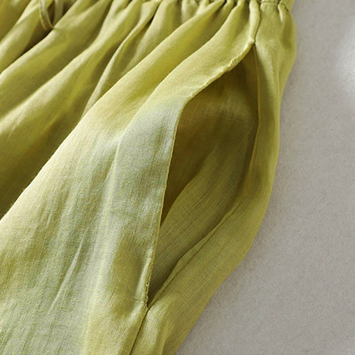 Buddha Stones – Einfarbige, weit geschnittene Damenhose mit Schnürung - image 21