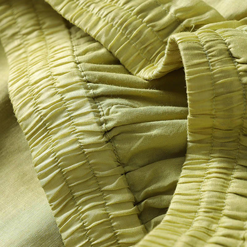 Buddha Stones – Einfarbige, weit geschnittene Damenhose mit Schnürung - image 14