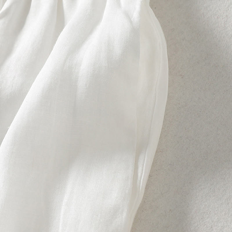 Buddha Stones – Einfarbige, weit geschnittene Damenhose mit Schnürung - image 8