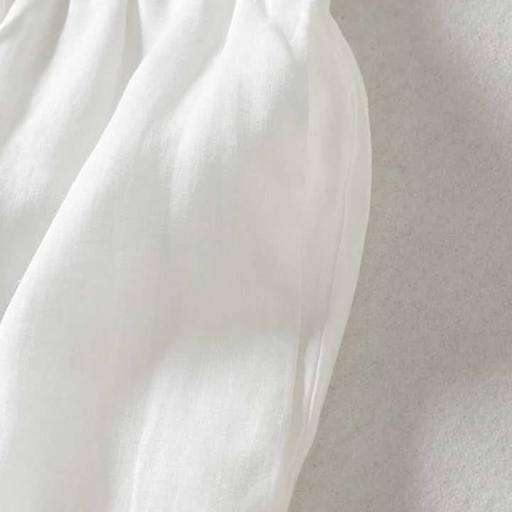 Buddha Stones – Einfarbige, weit geschnittene Damenhose mit Schnürung - image 8