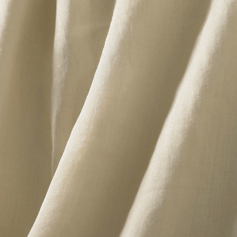 Buddha Stones – Einfarbige, weit geschnittene Damenhose mit Schnürung - image 3