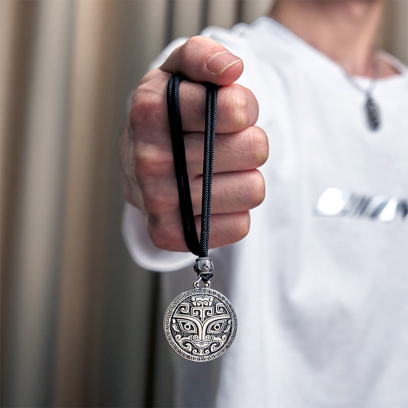 Buddha Stones Taotie Om Mani Padme Hum Kupfer vergoldet Silber Reichtum Halskette Anhänger - image 13