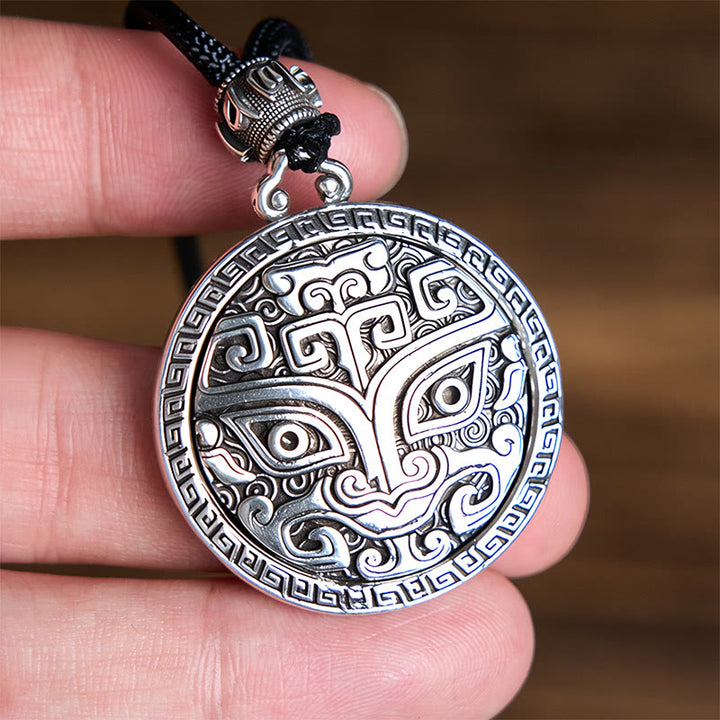 Buddha Stones Taotie Om Mani Padme Hum Kupfer vergoldet Silber Reichtum Halskette Anhänger - image 11
