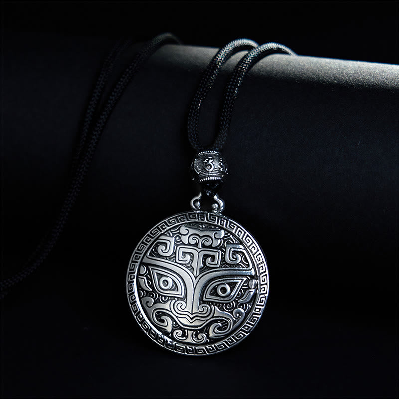 Buddha Stones Taotie Om Mani Padme Hum Kupfer vergoldet Silber Reichtum Halskette Anhänger - Kupfer (Reichtum ♥ Glück) - image 1