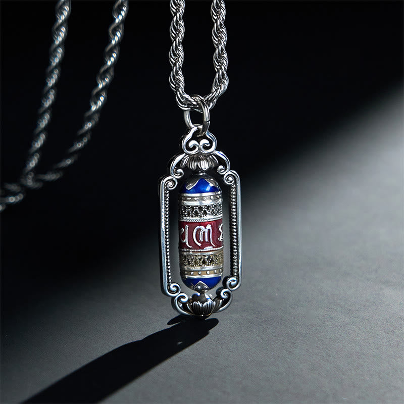 Buddha Stones Vintage Om Mani Padme Hum Gebetsmühle Kupfer Glück Anhänger - Kupfer (Reichtum ♥ Glück) - image 1