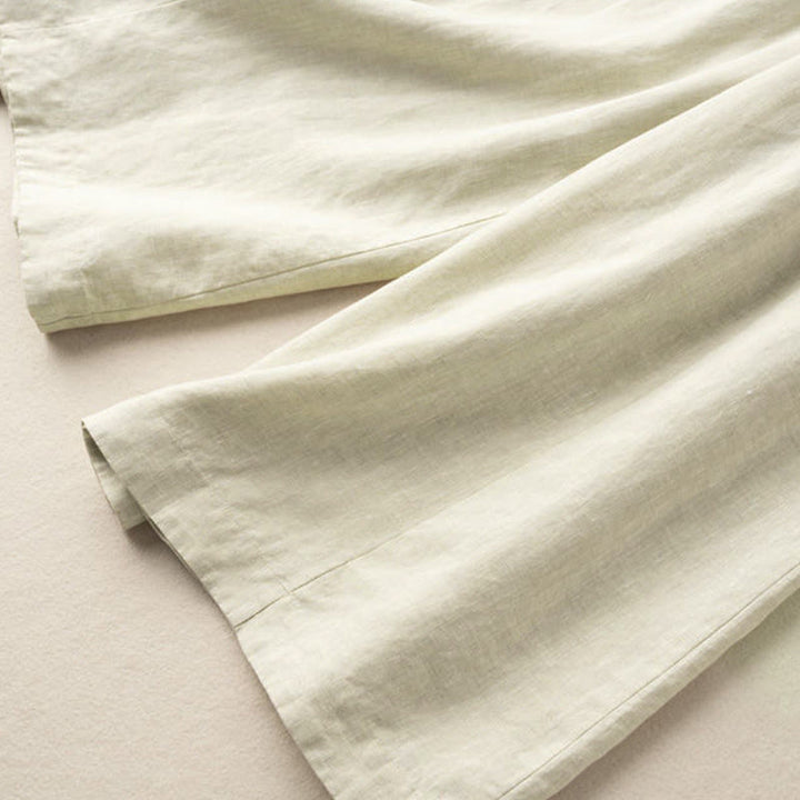 Buddha Stones Caprihose, einfarbig, Länge 7–8, Baumwolle, Leinen, Damenhose mit weitem Bein und Taschen - image 25