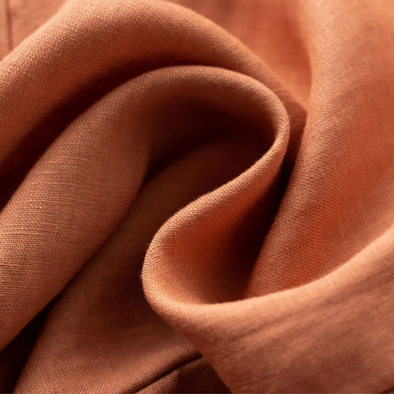 Buddha Stones Caprihose, einfarbig, Länge 7–8, Baumwolle, Leinen, Damenhose mit weitem Bein und Taschen - image 17