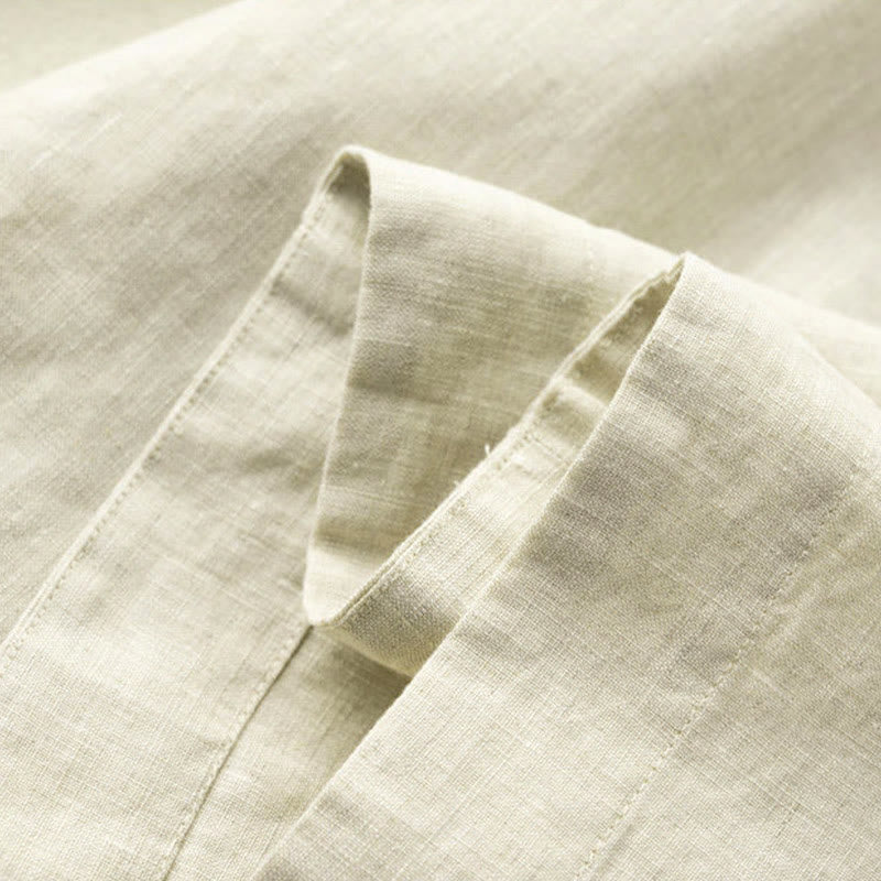 Buddha Stones Caprihose, einfarbig, Länge 7–8, Baumwolle, Leinen, Damenhose mit weitem Bein und Taschen - image 26