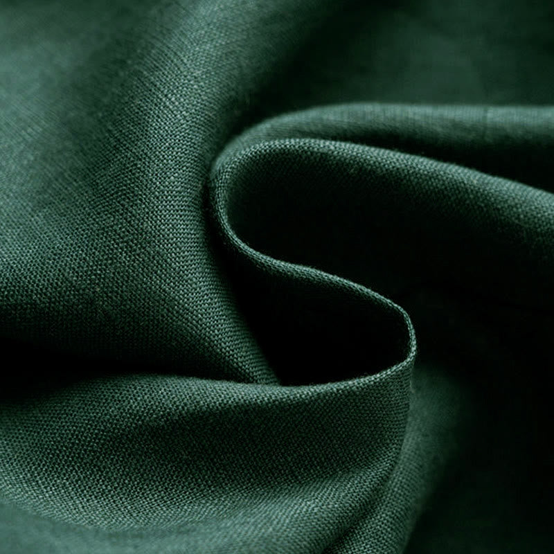 Buddha Stones Caprihose, einfarbig, Länge 7–8, Baumwolle, Leinen, Damenhose mit weitem Bein und Taschen - image 32