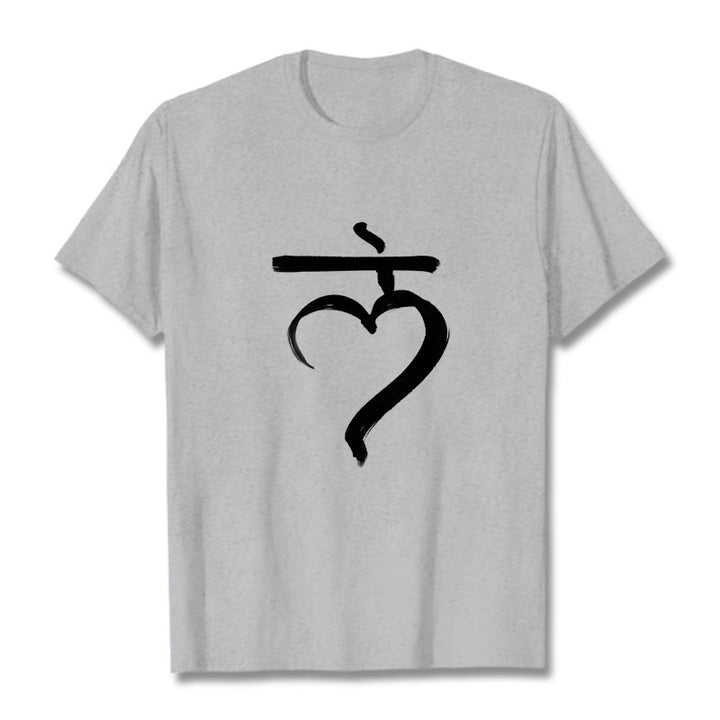 Buddha Stones Lässiges Lam Mantra Sanskrit Baumwoll-T-Shirt - Hellgrau - 2XL - image 20