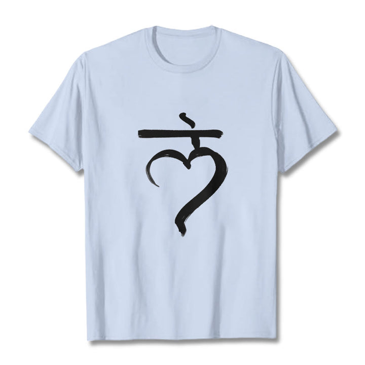 Buddha Stones Lässiges Lam Mantra Sanskrit Baumwoll-T-Shirt - HellCyan - 2XL - image 19
