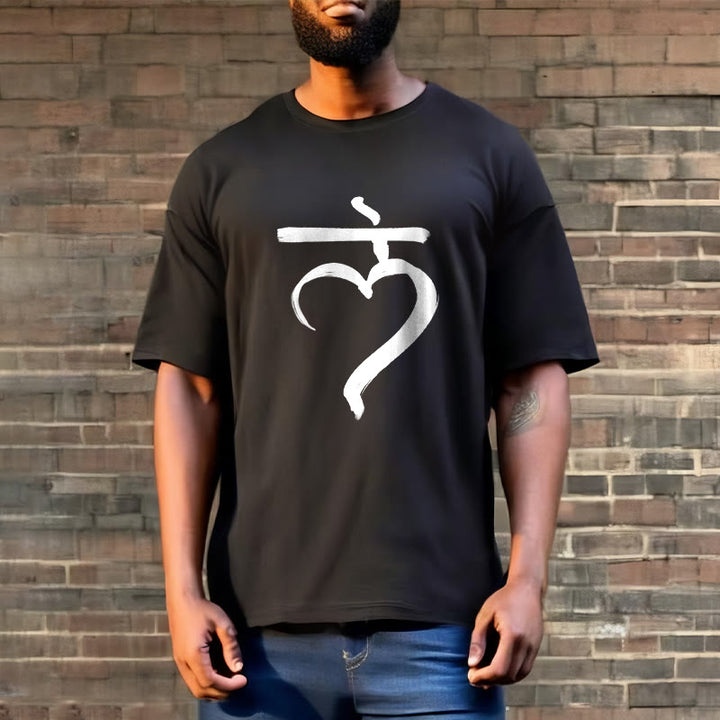 Buddha Stones Lässiges Lam Mantra Sanskrit Baumwoll-T-Shirt - image 3