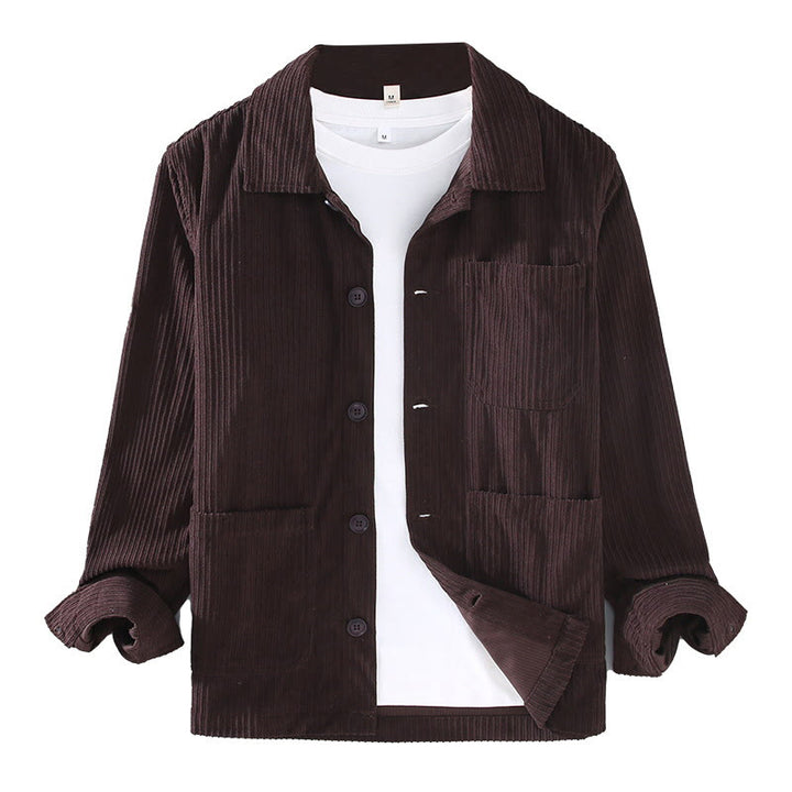 Buddha Stones Fall Revers Design Langarm Knopf Herrenjacke mit Taschen - image 9