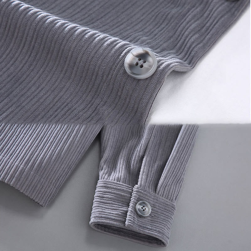 Buddha Stones Fall Revers Design Langarm Knopf Herrenjacke mit Taschen - image 6