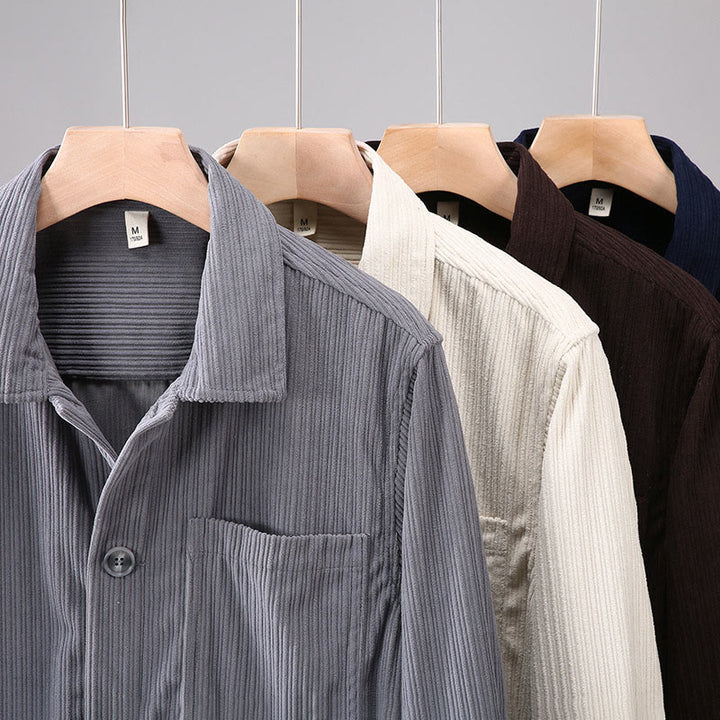 Buddha Stones Fall Revers Design Langarm Knopf Herrenjacke mit Taschen - image 13