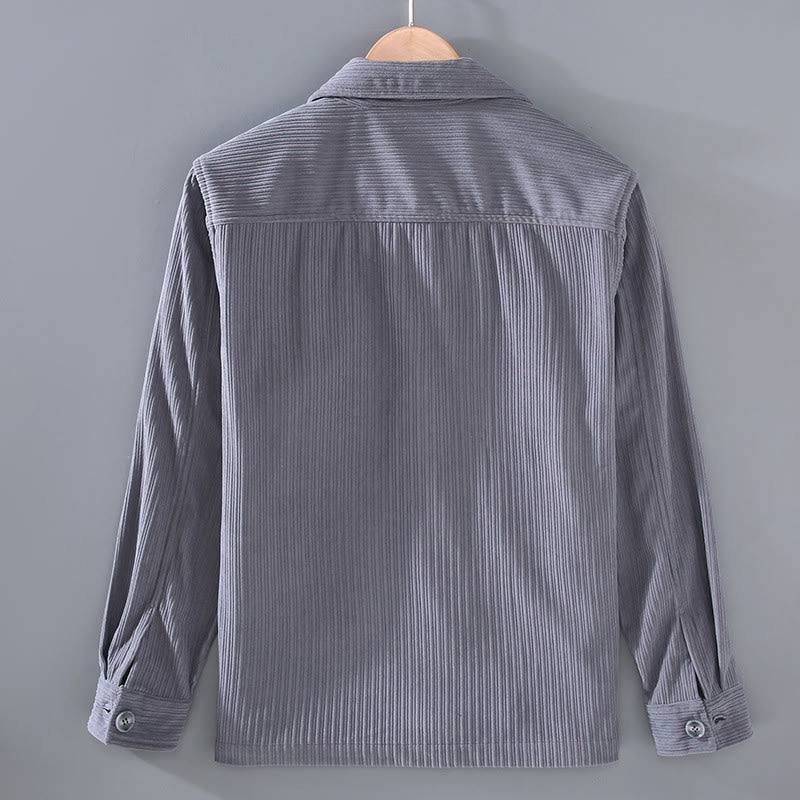 Buddha Stones Fall Revers Design Langarm Knopf Herrenjacke mit Taschen - image 2