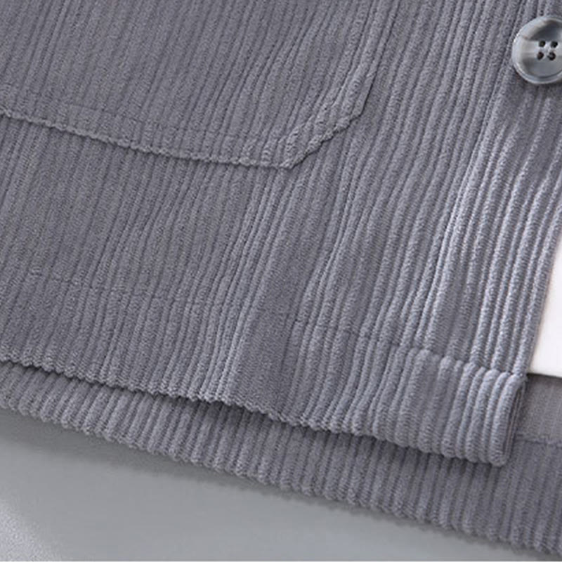 Buddha Stones Fall Revers Design Langarm Knopf Herrenjacke mit Taschen - image 4