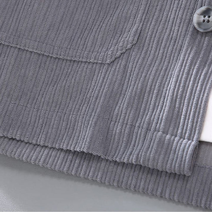 Buddha Stones Fall Revers Design Langarm Knopf Herrenjacke mit Taschen - image 4