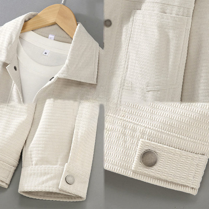 Buddha Stones Commute Revers Design Knöpfe Herren Langarmjacke mit Taschen - image 6