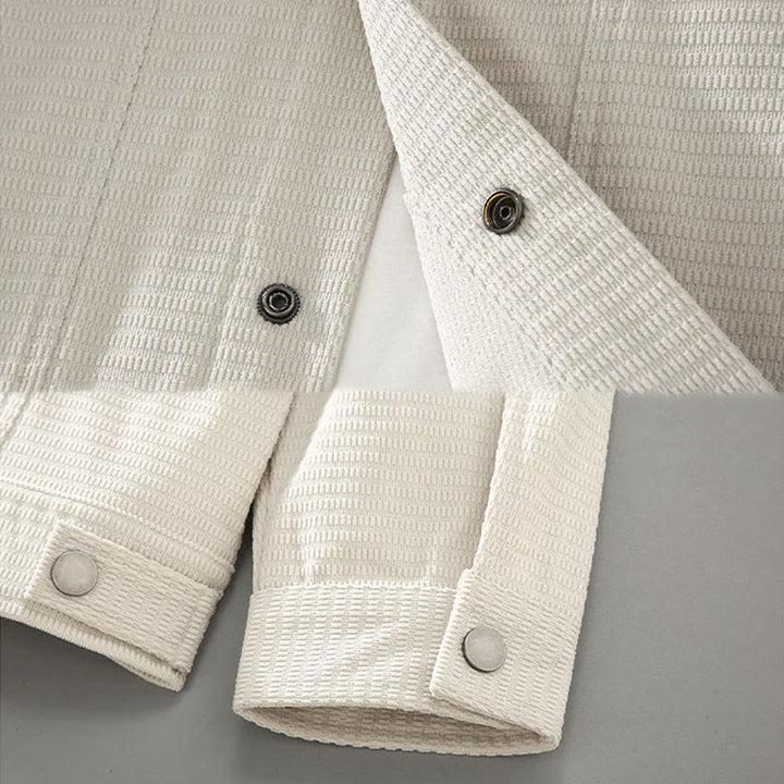 Buddha Stones Commute Revers Design Knöpfe Herren Langarmjacke mit Taschen - image 5