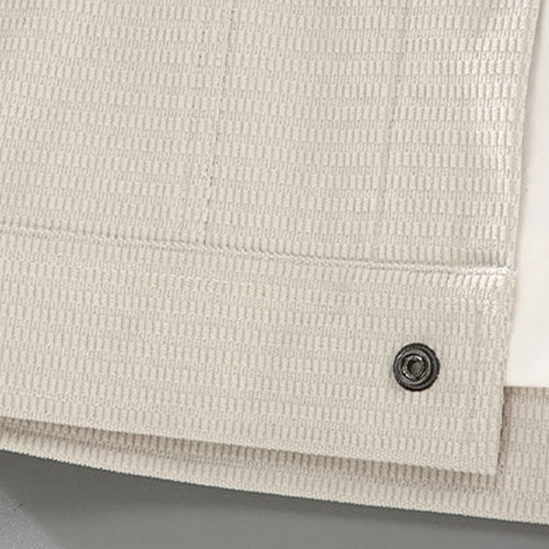 Buddha Stones Commute Revers Design Knöpfe Herren Langarmjacke mit Taschen - image 3