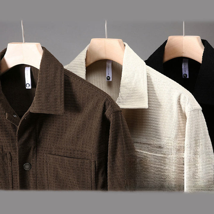 Buddha Stones Commute Revers Design Knöpfe Herren Langarmjacke mit Taschen - image 11