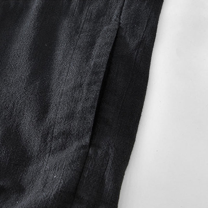 Buddha Stones Commute – Schlichtes, einfaches Knopfdesign – Langärmlige Ramie-Leinenjacke für Herren mit Taschen - image 9