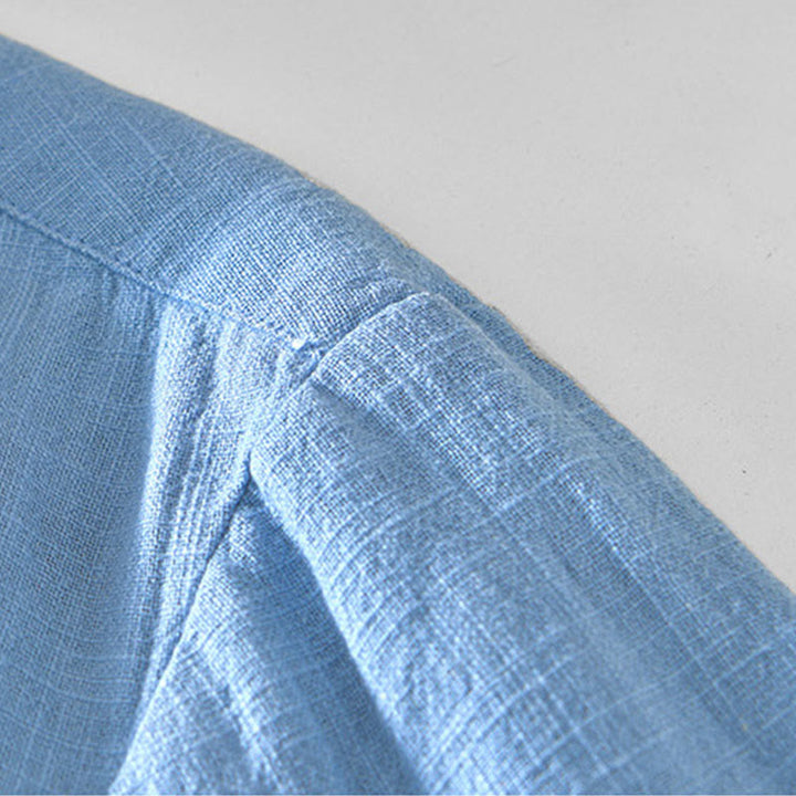 Buddha Stones Commute – Schlichtes, einfaches Knopfdesign – Langärmlige Ramie-Leinenjacke für Herren mit Taschen - image 13