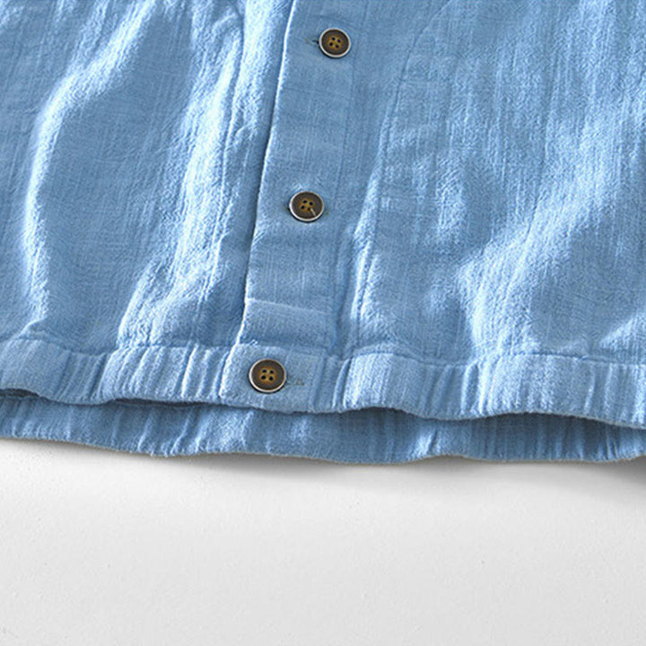 Buddha Stones Commute – Schlichtes, einfaches Knopfdesign – Langärmlige Ramie-Leinenjacke für Herren mit Taschen - image 16