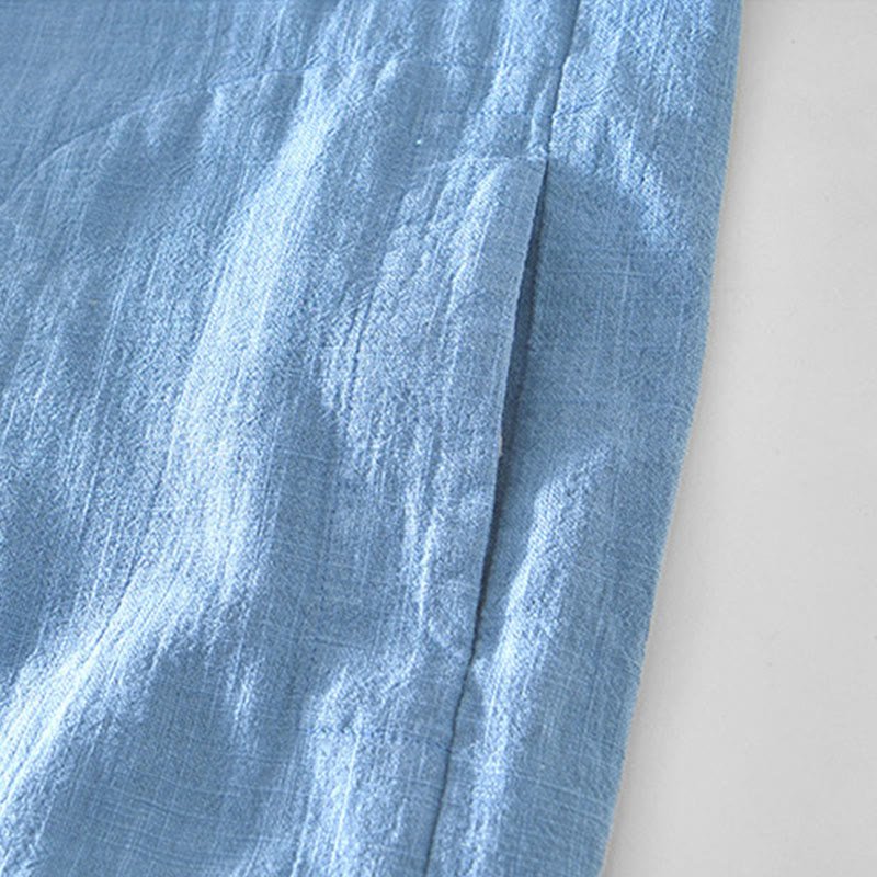 Buddha Stones Commute – Schlichtes, einfaches Knopfdesign – Langärmlige Ramie-Leinenjacke für Herren mit Taschen - image 15