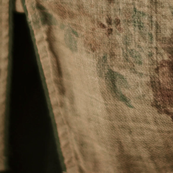 Buddha Stones Lila Blumendruck Frosch-Knopf-Design Shirt - image 7