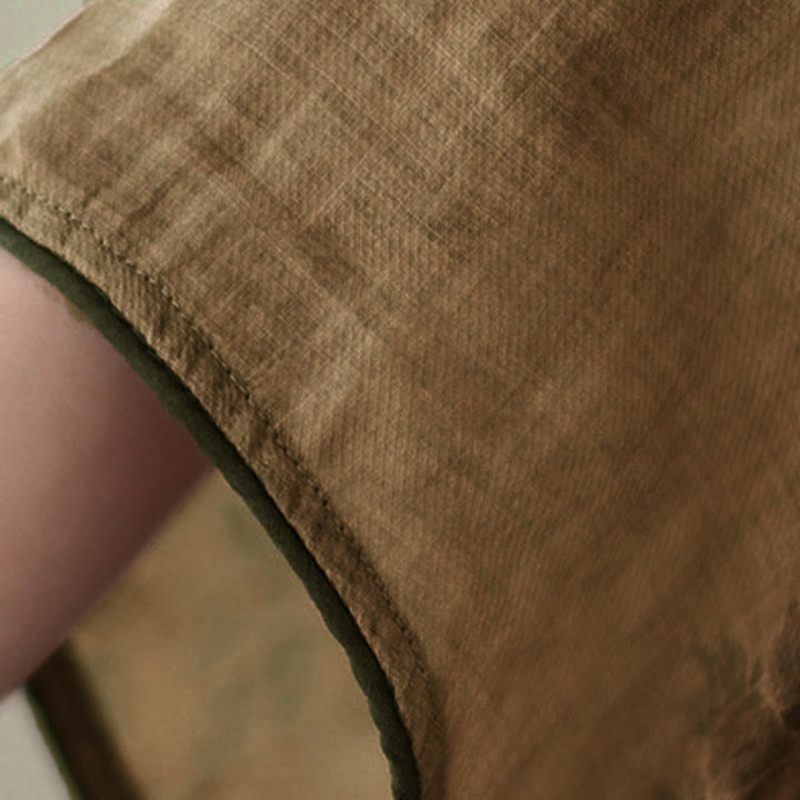 Buddha Stones Lila Blumendruck Frosch-Knopf-Design Shirt - image 5