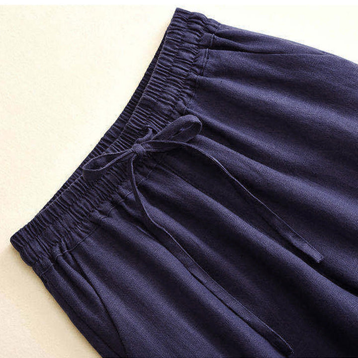 Buddha Stones – Lässige Hose mit hoher Taille, Schnürung und weitem Bein und Taschen - image 22