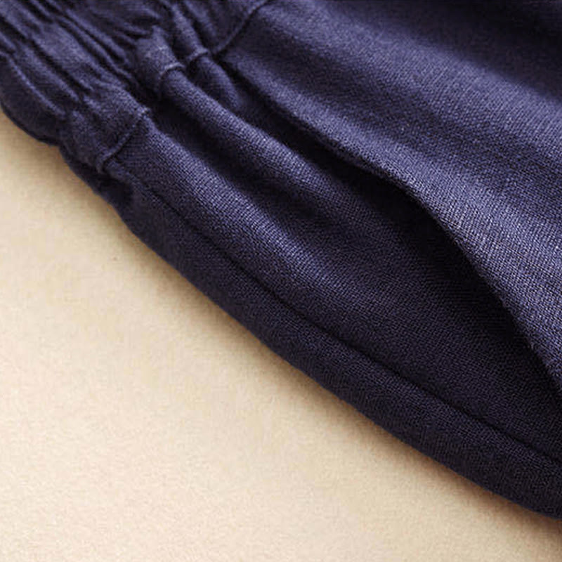 Buddha Stones – Lässige Hose mit hoher Taille, Schnürung und weitem Bein und Taschen - image 23