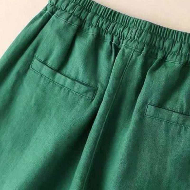 Buddha Stones – Lässige Hose mit hoher Taille, Schnürung und weitem Bein und Taschen - image 15