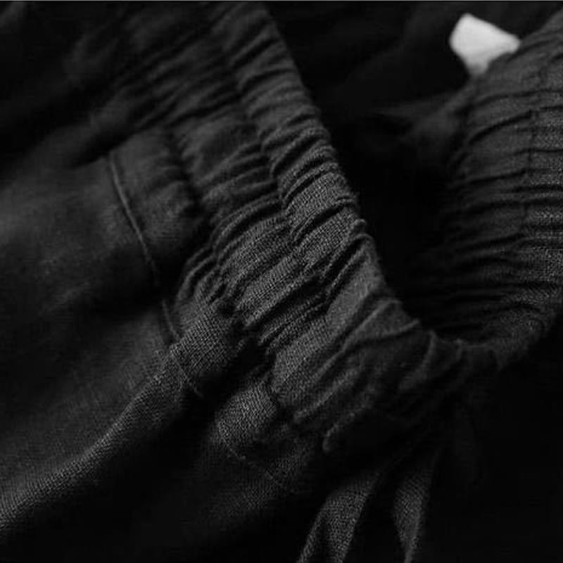 Buddha Stones – Lässige Hose mit hoher Taille, Schnürung und weitem Bein und Taschen - image 18