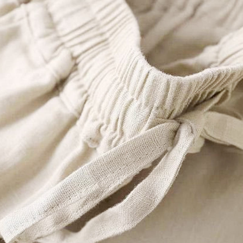 Buddha Stones – Lässige Hose mit hoher Taille, Schnürung und weitem Bein und Taschen - image 25